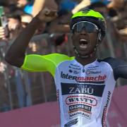 Biniam Girmay winning the tenth stage of the 2022 Giro D'Italia
