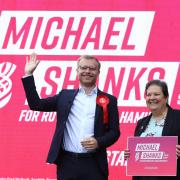Scottish Labour candidate Michael Shanks with party deputy leader Jackie Baillie