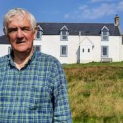 Les Wilson outside Barnhill, the house on Jura where George Orwell stayed while he wrote 1984