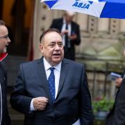 Former first minister Alex Salmond (centre