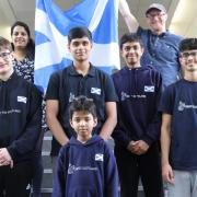 Scotland's winning Glorney team of Sanjith Madhavan, Supratit Banerjee, Aryan Munshi, Ross Blackford and Marvin Gera with junior directors Sherry Porwal and Harry Marron