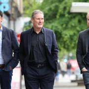 From left: Labour's Anas Sarwar, leader Keir Starmer, and Michael Shanks