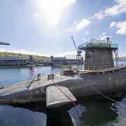 One of the UK's four nuclear warhead-carrying submarines at Faslane, west of Glasgow