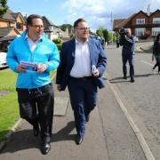 Scottish Tory chair Craig Hoy campaigning with Rutherglen and Hamilton West by-election candidate Thomas Kerr