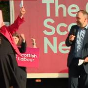 Jackie Baillie and Ian Murray trying their hand at a double act routine
