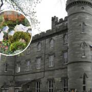 A grade-B listed monument at Taymouth Castle has been smashed (inset)