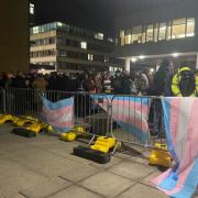 Hundreds of protesters turned up to denounce the film screening