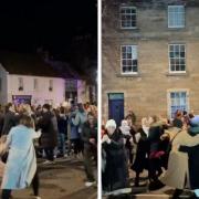 A huge crowd gathered for a ceilidh in St Andrews