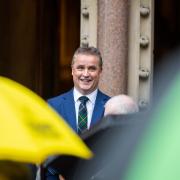 MP, Angus MacNeil leaves following a memorial service at Inverness Cathedral, in Scotland, for the former SNP MP, MEP and MSP, Winnie Ewing, who died in June. Picture date: Saturday July 15, 2023..