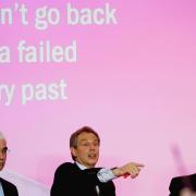 Alistair Darling, Tony Blair and Gordon Brown pictured at a Labour press conference in 2005