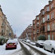 Snow in Glasgow after cold weather over the weekend