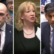 From left: SNP Westminster leader Stephen Flynn, deputy speaker Eleanor Laing, and Prime Minister Rishi Sunak