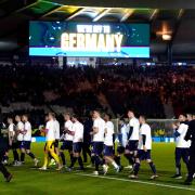 Scotland players make a lap of honour following the UEFA Euro 2024 Qualifying Group A match at Hampden Park