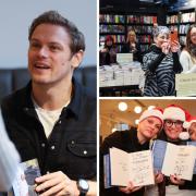 The Outlander star was signing copies of his new book in Waterstones