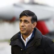 Prime Minister Rishi Sunak during a visit to the RAF Lossiemouth military base in Moray