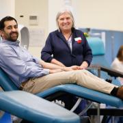The First Minister donated blood at a centre in Glasgow on Friday