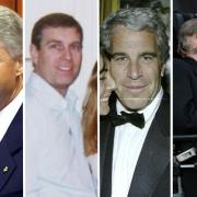 L-R: Bill Clinton, Prince Andrew, Jeffrey Epstein, Stephen Hawking