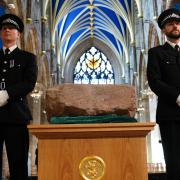 Officers guard the Stone of Destiny at St Giles' Cathedral in Edinburgh