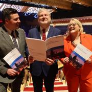 Jamie Hepburn (left), Angus Robertson (centre) and Christina McKelvie (right), at launch of latest independence white paper on culture