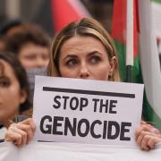 People take part in a silent procession and vigil by healthcare workers 4 Palestine