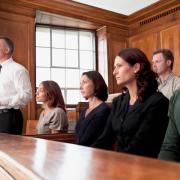 Jury sitting in courtroom