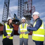 First Minister Humza Yousaf and Net Zero and Just Transition Secretary Mairi McAllan visit the Port