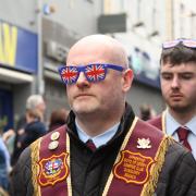 A visiting member of the Apprentice Boys of Derry Campsie Club Dunmurry Branch