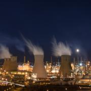 Grangemouth oil refinery, one of the largest of kind in Europe, at night