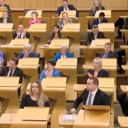 The Scottish Tory benches at Holyrood after Douglas Ross finished speaking