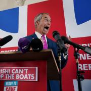 Nigel Farage delivering a speech in Dover today
