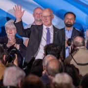 John Swinney spoke in front of assembled SNP activists and Westminster candidates