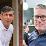 Rishi Sunak and Keir Starmer pictured on the campaign trail this week