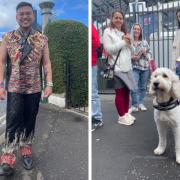 Fans - and some of their pets - queue for merch outside Murrayfield ahead of Taylor Swift's first Eras Tour gig in the capital