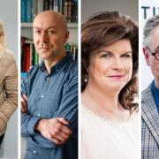 Left to right: Lesley Riddoch, Christopher Brookmyre, Elaine C Smith and Alan Cumming