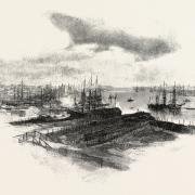 A 19th-century engraving of New Brunswick in Canada
