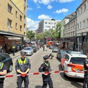 Police cordon off an area near the Reeperbahn in Hamburg