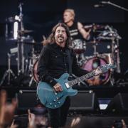 Dave Grohl on stage at the Hampden Park Foo Fighters show