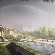 An artist's impression of how the finished Eden Project in Dundee will look