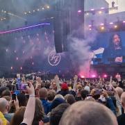 Foo Fighters lead singer appeared impressed by fans singing Flower of Scotland