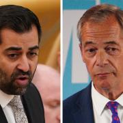 Former first minister Humza Yousaf (left) and Reform UK leader Nigel Farage