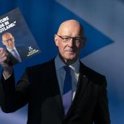 First Minister John Swinney launched the SNP's manifesto at a campaign event in Edinburgh