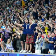 Scotland fans during the Switzerland match in Cologne