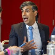 Rishi Sunak speaks to journalists in Edinburgh after the launch of the Tory manifesto