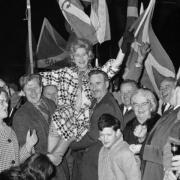 Winnie Ewing after being elected the SNP's MP for Hamilton in 1967