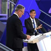 Rishi Sunak and Keir Starmer pictured during a TV debate this week