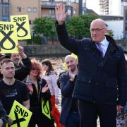 John Swinney met with SNP activists on the campaign trail in Edinburgh North and Leith