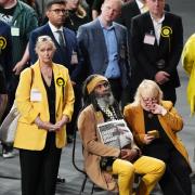 SNP supporters at the count in Glasgow, where the party lost all of its seats to Labour
