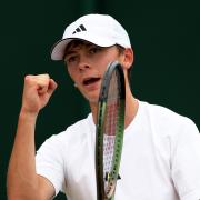 Charlie Robertson battled into the second round of the boys' singles at Wimbledon