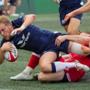 The outstanding Gus Warr scpres a try in Scotland's demolition of Canada in Ottowa last weekend