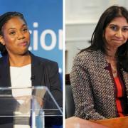 Kemi Badenoch (left) and Suella Braverman have entered into a spat over Twitter/X